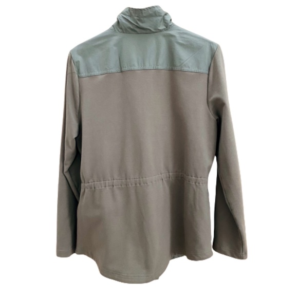 STYLE & CO SPORT Utility Jacket Pockets Grommets Green Large - Picture 2 of 7